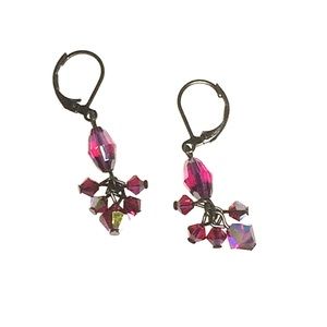 Dabby Reid Red Hand Crafted Crystal Drop Earrings